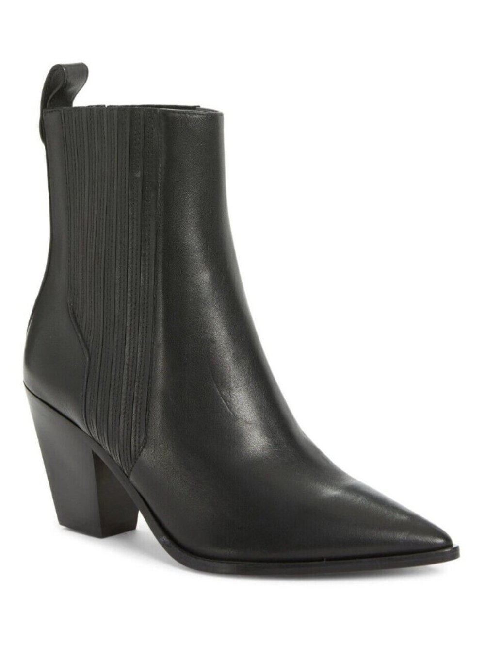 Veronica Beard Sanai Chelsea Ankle Boots Womens Leather Heel Bootie Black Size 9